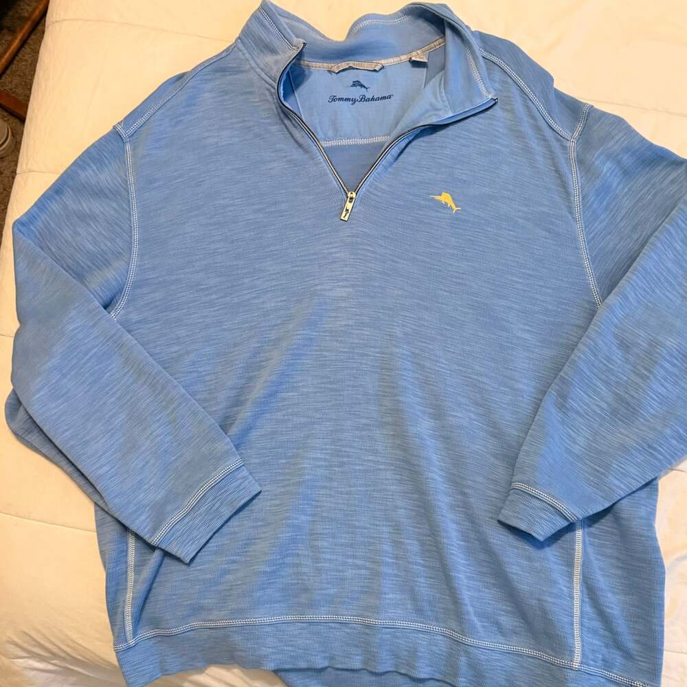 Tommy Bahama Tobago Bay Half Zip Pullover in Blue Yonder